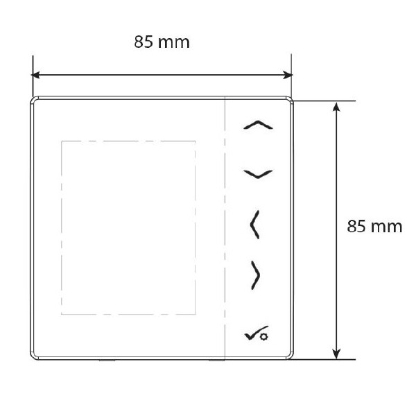 Dimensionen Front Masse in mm der Front vom VS10WRF / VS10BRF